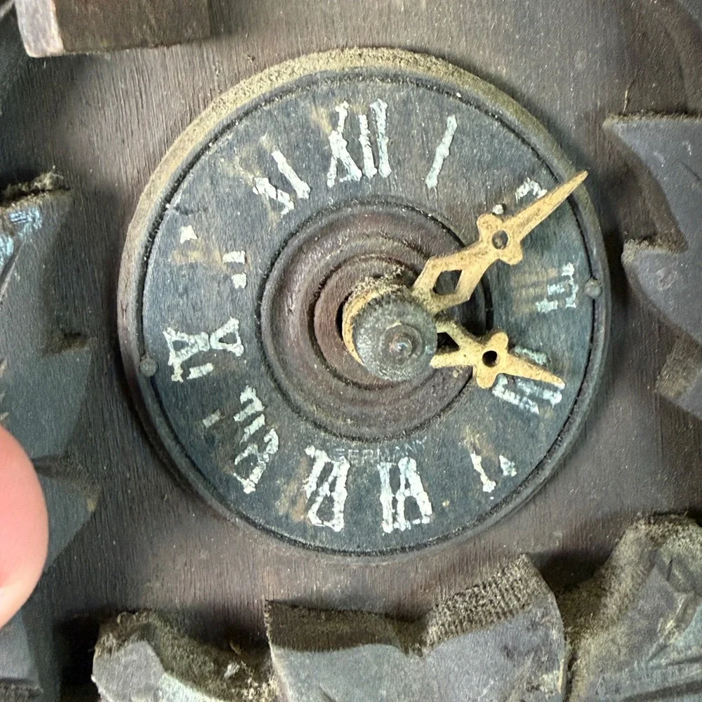 Henry Coehler Vintage Small Cuckoo Clock Parts German Mechanical Movement Wood